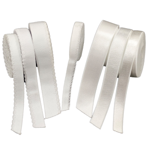 Trắng Satin Dây đeo Picot đàn hồi của sò điệp Webbing cho nhà dệt may thấp moq Cổ Phiếu có sẵn - Product Image 1