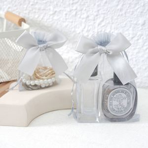 Stock DIY Transparent Organza Bag Recyclable Jewelry Packaging for Rings and Wedding Candy Bowknot Style <b>Gift</b> Storage - Product Image 2