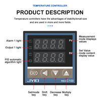 Prix d'Usine JYIO REX-C100 Régulateur de Température Automatique Numérique en Plastique avec Résolution 1°C et Garantie 1 An