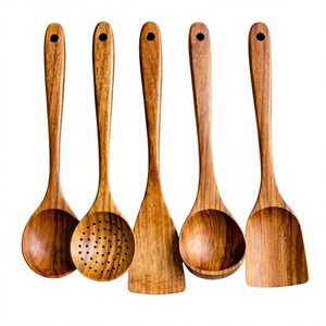 <b>Wooden</b> Utensil <b>Set</b> 1 Piece Spoon Hand Carved Food Safe Dishwasher & Microwave Safe <b>Kitchen</b> Tool - Product Image 1