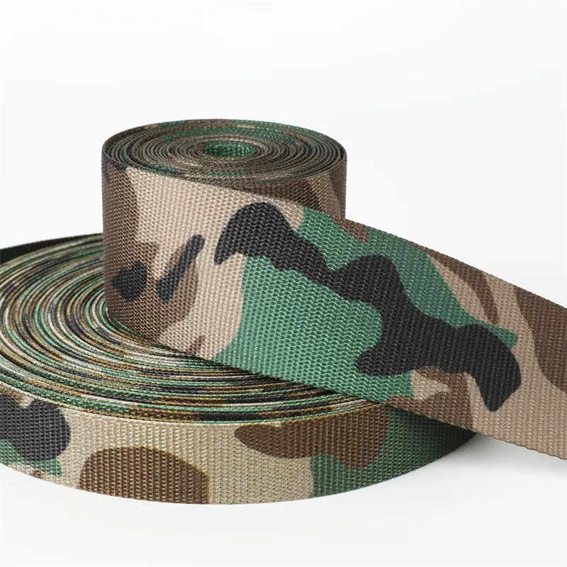 Cina fornitore di fabbrica di alta qualità Camouflage Web US M81 Woodland Camo cinghie per borse fettuccia