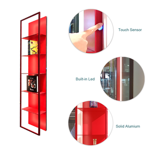 <span class=keywords><strong>Biblioteca</strong></span> pequeña colgante de pared luz Led roja estante de aluminio estante de Libros AULA esquina Metal acero oro libros estantes para sala de estar - Product Image 4