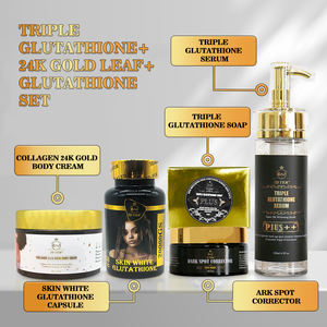 Triple Glutat Set perawatan kulit, asam Kojic pemutih kulit Anti Melanin 24K daun emas + Set Glutathione - Product Image 3