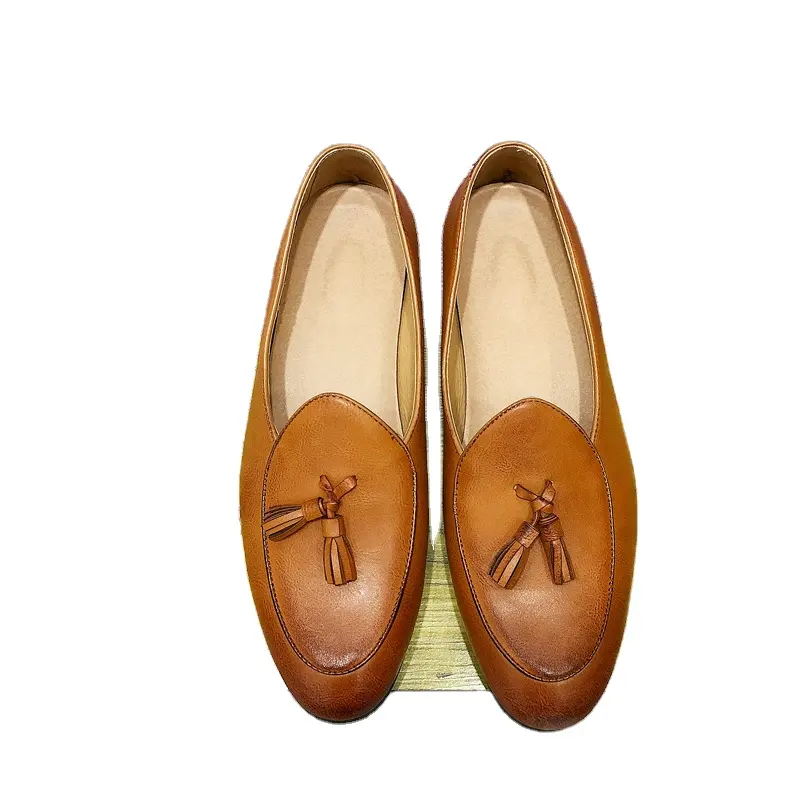 Feitas à mão Mercado De Calçados Loafer Fumar Vestido Sapatos Sapatos De Couro Casual Para Homens de Luxo