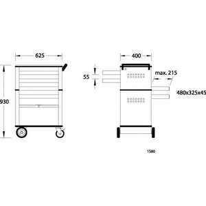 GEDORE - 6627550 Tool trolley with 4 <b>drawers</b> 930x625x400 - EAN 4010886662755 ROLLING <b>WORKSHOPS</b> ROLLER CABINETS - Product Image 5