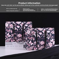Sac cadeau haut de gamme en carton blanc à motif floral pour boutique de vêtements de luxe, idéal pour le commerce international