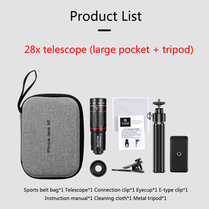 Buổi hòa nhạc HD bên ngoài máy ảnh 28x zoom điện thoại di động ống kính tele với chân máy - Product Image 5