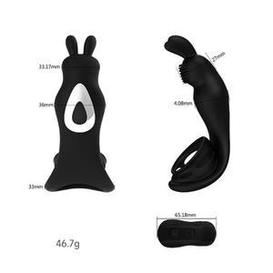 Drahtlose Fernbedienung Kaninchen Sperma Sicherungs ring Männliches <span class=keywords><strong>Massage</strong></span> gerät 12 Vibrations modi Erotisches Sexspielzeug für Erwachsene - Product Image 3