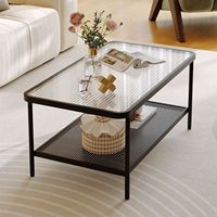 Table d'appoint compacte en verre trempé pour salon, nouveau modèle – Table basse portable avec rangement pour balcon