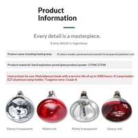 Ampoules spéciales épaisses pour lampes chauffantes pour porcelets, lampes chauffantes pour l'élevage des poussins, lampes chauffantes vétérinaires pour les fermes