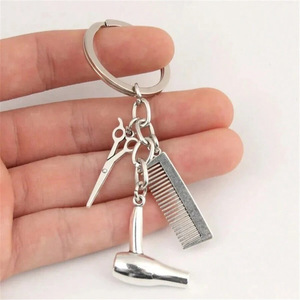 Llavero de peluquería de moda, llavero de Peine de tijeras de secador de pelo, regalo de joyería de peluquería creativa femenina - Product Image 3