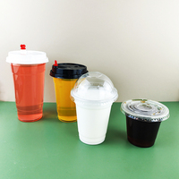 Wegwerp transparante plastic bekers voor Boba-thee, ijskoffie en fruitsap van Chinese fabrieken, met enkelwandige uitvoering en aangepast logo.