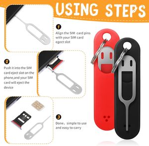 Herramienta para Extraer Tarjetas <span class=keywords><strong>SIM</strong></span>, Extractor de Chip de Teléfono, Desbloqueador de Chip, Herramienta de Expulsión de Bandeja de Tarjeta <span class=keywords><strong>SIM</strong></span>, Aguja Abre-<span class=keywords><strong>SIM</strong></span> <span class=keywords><strong>con</strong></span> Colgante Desmontable - Product Image 6