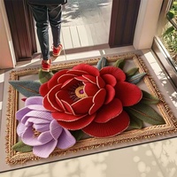 Keset Tanah Diatom Berbentuk Bunga Mawar 3D, Keset Mandi Penyerap Air Cepat, Karpet Lantai Anti Selip untuk Kamar Mandi, Pintu Masuk, Dekorasi Rumah