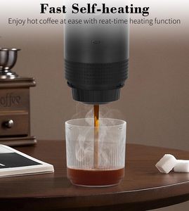 เครื่องชงกาแฟพกพาอัตโนมัติเต็มรูปแบบ ช่องเสียบ USB Type-C พร้อมระบบทำความร้อนในตัว ใช้ได้กับกาแฟบดและแคปซูล เครื่องชงเอสเพรสโซ 12V อัตโนมัติเต็มรูปแบบ - Product Image 5