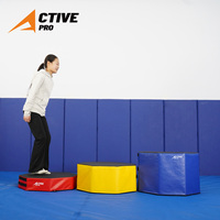 Ensemble de plateformes de saut en mousse Jump Foam Plyo Box, octogonales, 3 niveaux progressifs