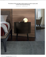YOUTAI Wabi Sabi Table de chevet ronde en bois avec 2 tiroirs Design moderne Meubles de chambre à coucher