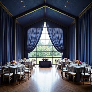 Rideaux de plafond <span class=keywords><strong>bleu</strong></span> <span class=keywords><strong>marine</strong></span> 5x20 pieds pour mariages et fêtes, sans plis, en polyester épais, pour drapage de plafond et arche de <span class=keywords><strong>mariage</strong></span> - Product Image 3