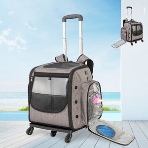 आधुनिक ठोस पैटर्न रोलिंग पेट वाहक बैग बैकपैक एयरलाइन ने जिपर को बंद करने की मंजूरी दी - Product Image 6