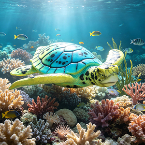 Modèle de <span class=keywords><strong>tortue</strong></span> marine animatronique grandeur nature, animal marin mécanique interactif avec détection infrarouge <span class=keywords><strong>pour</strong></span> aquarium - Product Image 6