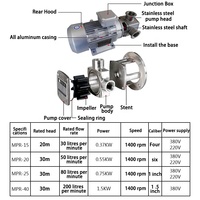 Pompe de transfert à palettes de rotor à turbine flexible auto-amorçante sanitaire liquide à haute viscosité en acier inoxydable de qualité alimentaire