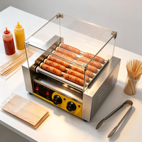 Grille chauffante électrique en acier inoxydable CE 1050W 220V à 240V, automatique, pour usage commercial et domestique, pour hot-dogs