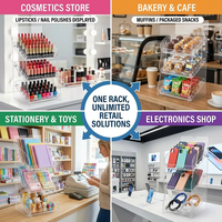 Présentoir de Comptoir Incliné à 3 Niveaux en Acrylique Personnalisé pour Vente en Gros – Vitrine Cosmétique et Support à Snacks pour Magasin de Détail