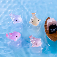 YIWUPOWER Miniatures de paysages lumineux et colorés en forme de dauphins pour aquarium, décorations DIY, petits ornements, cadeau de fête