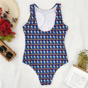 Traje de Baño de una Pieza para Mujer, Diseño Personalizado OEM 2023, Estampado de Tótem Africano, Traje de Baño Sexy con Espalda Descubierta, Venta al por Mayor y Dropshipping - Product Image 5