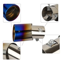 Ujung Knalpot Mobil Stainless Steel Chrome Trim Single Rear Tail Throat 2.4'' Inlet 3.38'' Outlet Exhaust Tip