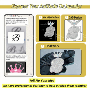 Hip Hop Custom VVS Moissanite anello <span class=keywords><strong>925</strong></span> in argento Sterling con nome personalizzato Logo alta gioielli per gli uomini - Product Image 6