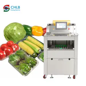 Semi Automatic Shrink Film Wrapping Fruit And Vegetable Cling Film Packing Machine With Weighing Print Label