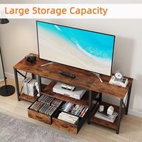 Dinding ruang tamu produsen dengan laci stereo, lemari penyimpanan rekaman tampilan terbuka 32-55 inci kabinet TV