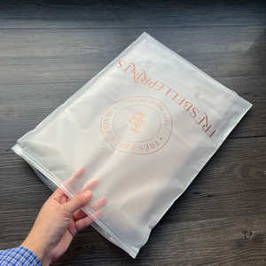 Custom Frosted Zipper Bags with Rose Gold Logo Print - Matte Plastic Zip Lock Bags for Small Business Packaging Supplies - Product Image 2
