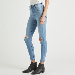 High Quality Custom Design Fashion Women's Winter Flat Front Mid Waist Skinny <b>Jeans</b> Denim Pants Breathable Customized Color - Product Image 6