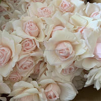 B-1349 Promotion : Décoration d'arche de mariage européenne, grandes têtes de roses artificielles en soie rose champagne à longues tiges, vente en gros