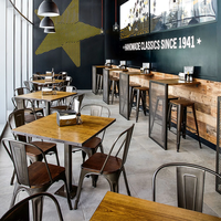 Table de Restaurant Carrée de Bonne Qualité Foshan, Ensemble Table et Chaises en Bois pour Restaurant et Bar