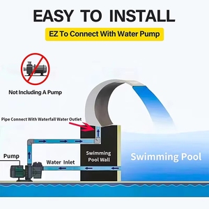 Équipement de cascade de pluie pour <span class=keywords><strong>piscine</strong></span> extérieure, rideau d'eau spa en acier inoxydable, capacité personnalisable, hauteur de l'échelle, outils et accessoires - Product Image 3