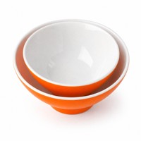 Prix de gros - Ensemble de 2 bols empilables en mélamine orange et blanc de 7/8 pouces, base épaisse conique, pour restaurant et hôtel