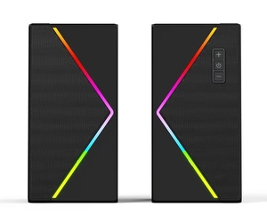 Taşınabilir 2.0 renkli RGB ışıkları masaüstü ses ses oyun bilgisayarı kablosuz ekipman ses kontrolü Stereo bas <span class=keywords><strong>PC</strong></span> hoparlörler - Product Image 1