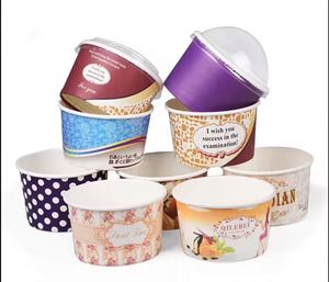 Biodegradable Environmentally Friendlypaper Cup, Used for Ice Cream Yogurt, With a Lid and Customizable Logo - Product Image 5