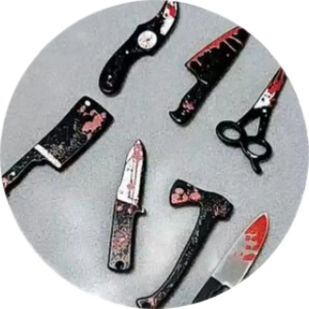 Horror Acrylic Charms Scary Knife Axe for Halloween Hair Band Jewelry Decoration Accessories Props Halloween Party Supplies