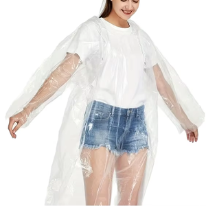 XL轻质一次性防水成人雨披男女长袖应急雨衣兜帽时尚塑料 - Product Image 1