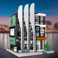 Pinbo 7702 The Office on Top, modèle d'architecture urbaine modulaire, vue sur la rue, blocs de construction, ensembles de briques, jouets