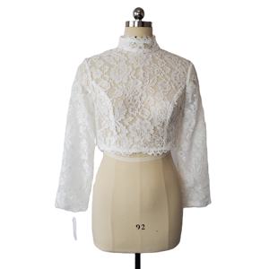 Bolero de malla suave para novia, cuello alto, accesorios de boda, talla personalizada, servicio OEM, modelo FSLJO6, China, venta al por mayor Feishiluo - Product Image 2