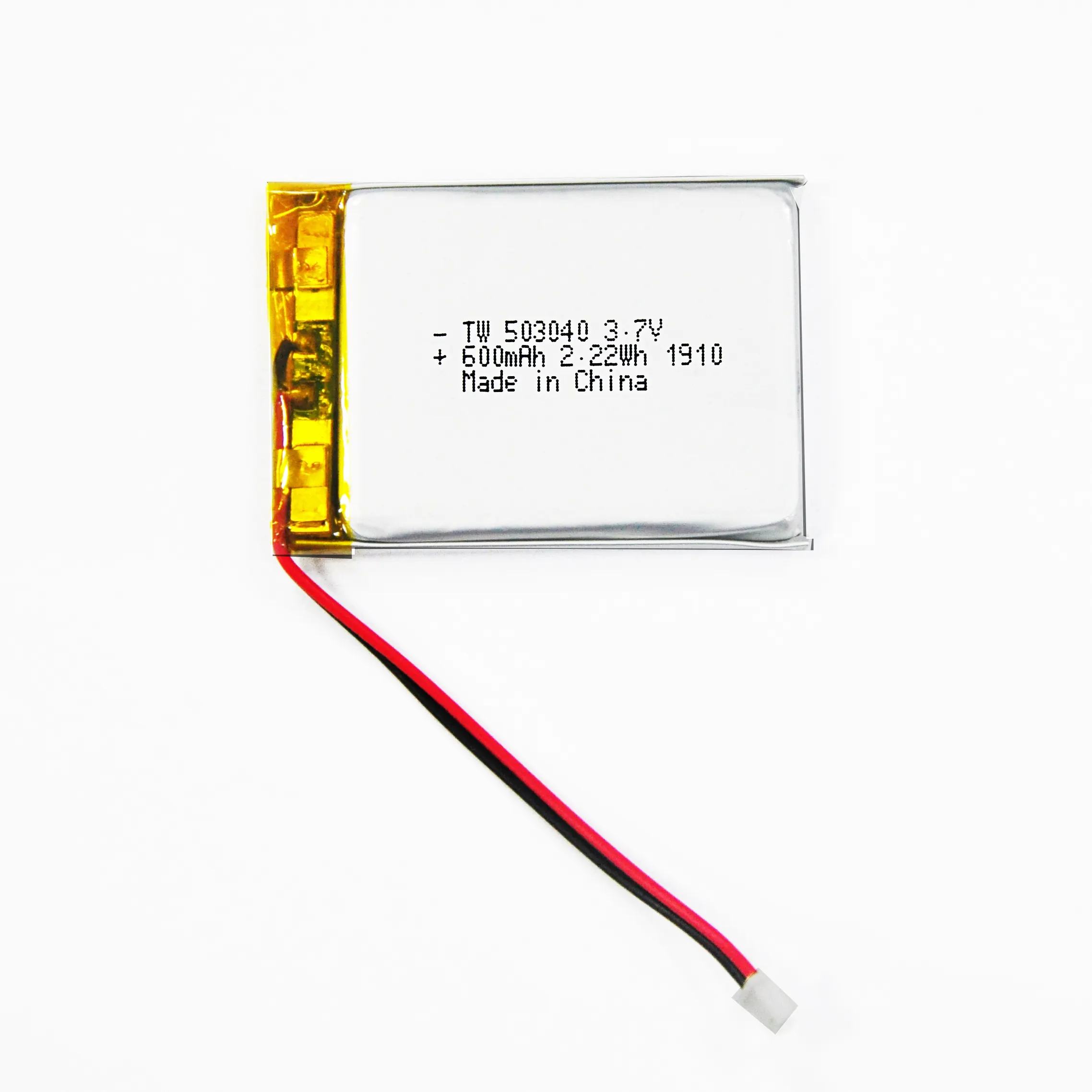 Kc battery Free sample 3.7v 600mAh 503040 lithium polymer battery with PCB IEC62133