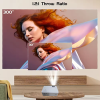 Projecteur LED LCD 4K de haute qualité avec Android WiFi, système stéréo HIFI, haut-parleurs intégrés - Cinéma maison portable et projecteur de films en plein air