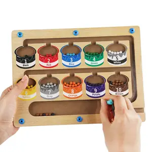 儿童蒙特梭利玩具磁性笔移动球游戏颜色分类计数板精细运动训练感官益智玩具