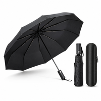 Parapluie de voyage compact coupe-vent à double auvent, pliable automatiquement, résistant aux intempéries, pour la pluie et les tempêtes, en gros