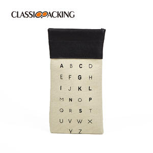 כותנה הסיטונאי קנבס כיס זכוכית משקפי שמש אביזרים תיק אחסון ניאופרן - Product Image 5